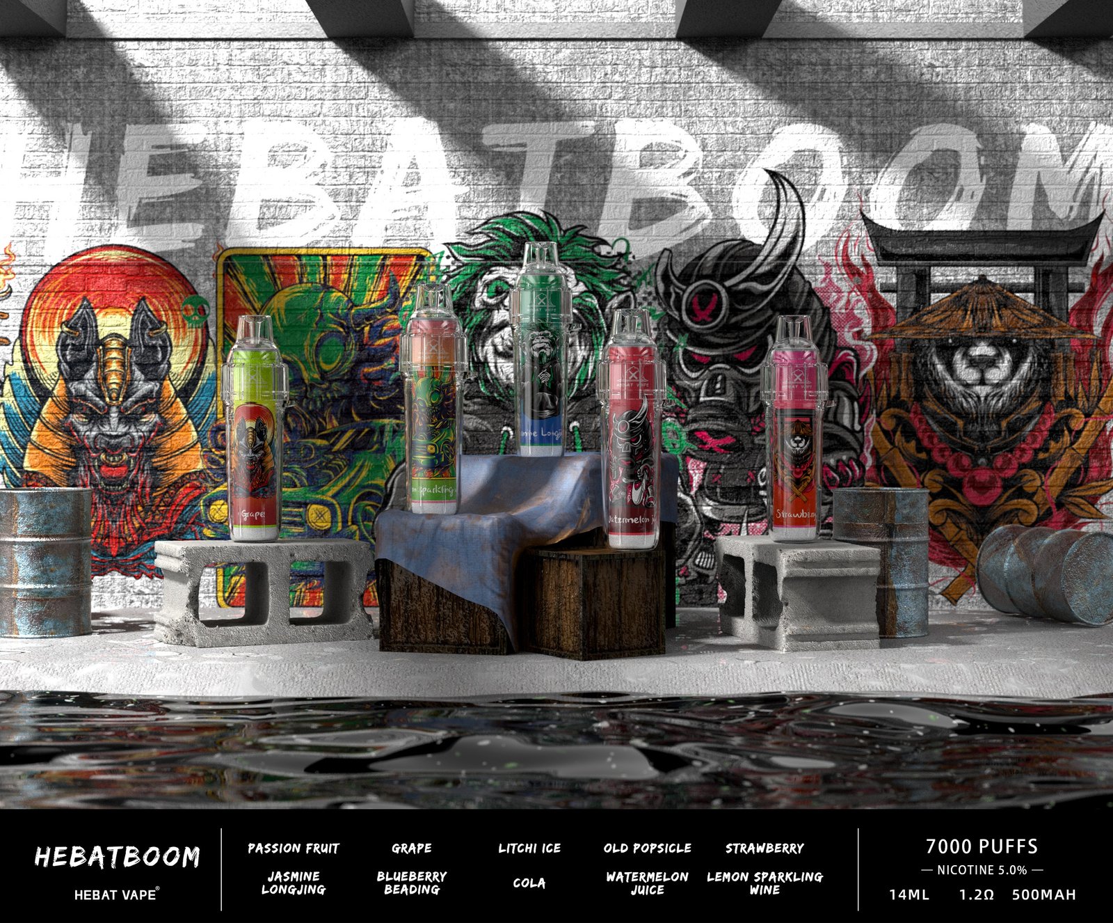 Hebat BOOM 7000 Puffs 一次性Vape 喜貝電子煙 台灣批發:圖片 8